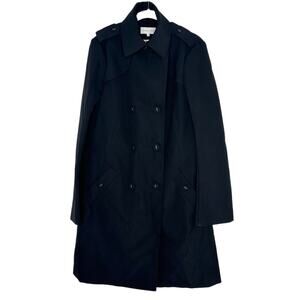 Patrizia Pepe Women’s Italy Black Button Trench Coat Jacket EU SIZE 44 Us 10